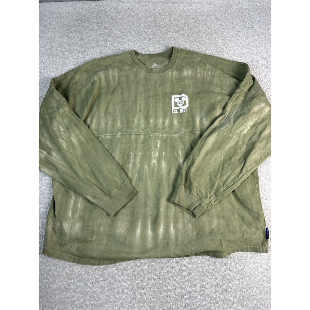Disney Spirit Jersey Shirt Unisex 2XL Green Walt Disney World Long Sleeve Mickey